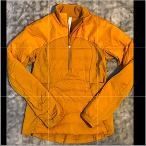 Lululemon gold Down for it All Pullover sz 10